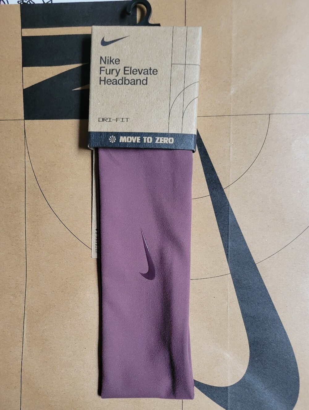 NIKE DRI-FIT FURY ELEVATE HEADBAND Training Athletic Gorp Dark Purple UNISEX O/S